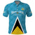 Custom Saint Lucia Football Polo Shirt Flag Style