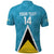 Custom Saint Lucia Football Polo Shirt Flag Style