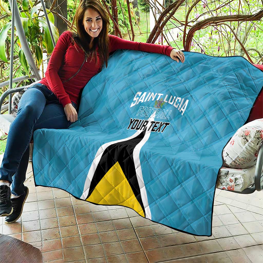 Custom Saint Lucia Football Quilt Flag Style