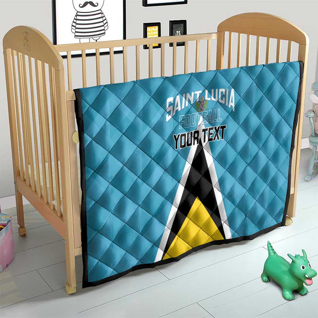 Custom Saint Lucia Football Quilt Flag Style