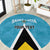 Custom Saint Lucia Football Round Carpet Flag Style