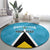 Custom Saint Lucia Football Round Carpet Flag Style