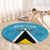 Custom Saint Lucia Football Round Carpet Flag Style