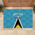 Custom Saint Lucia Football Rubber Doormat Flag Style