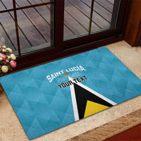 Custom Saint Lucia Football Rubber Doormat Flag Style