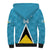 Custom Saint Lucia Football Sherpa Hoodie Flag Style