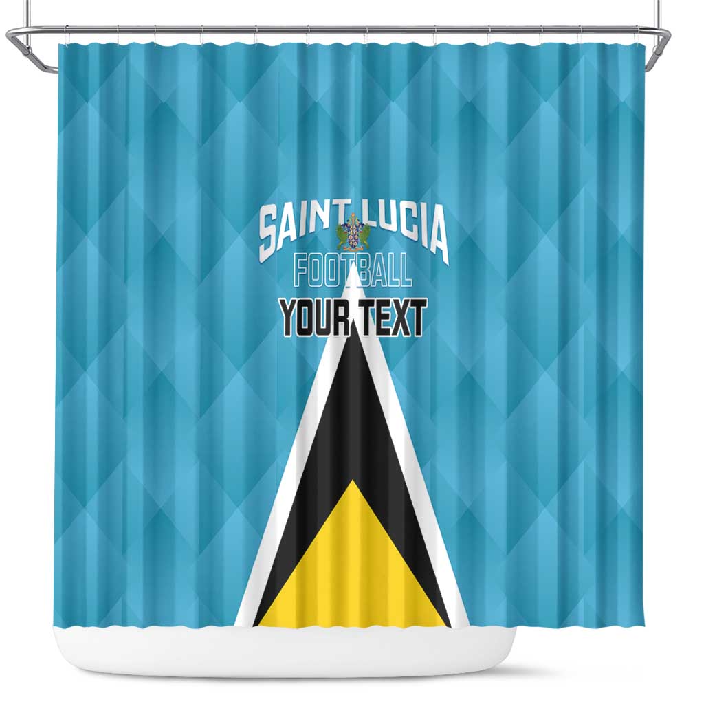 Custom Saint Lucia Football Shower Curtain Flag Style