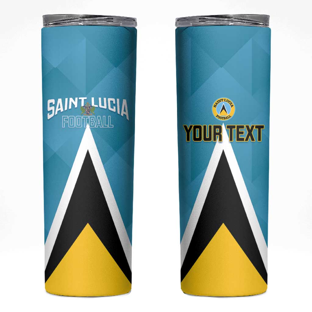 Custom Saint Lucia Football Skinny Tumbler Flag Style