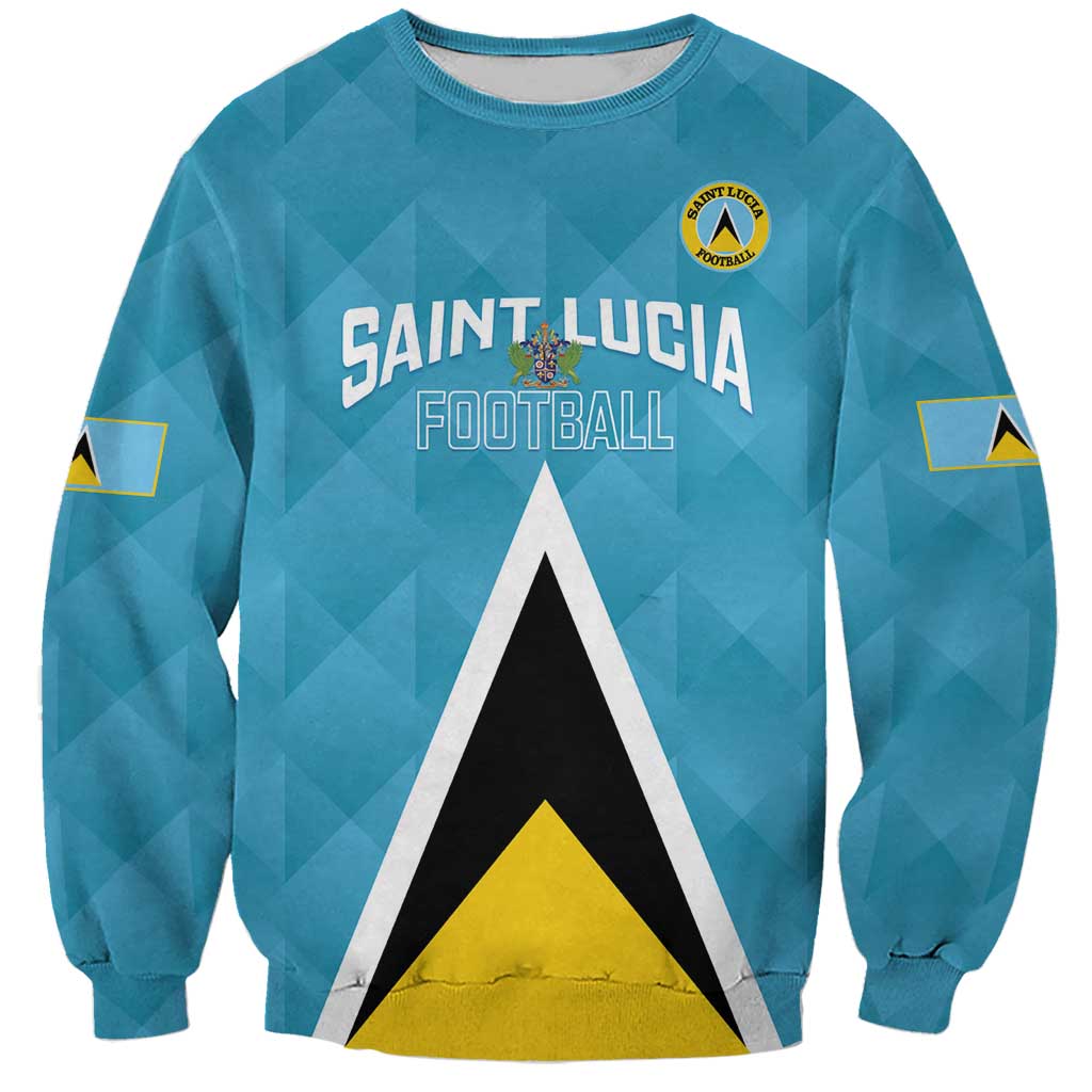 Custom Saint Lucia Football Sweatshirt Flag Style