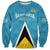 Custom Saint Lucia Football Sweatshirt Flag Style