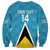 Custom Saint Lucia Football Sweatshirt Flag Style