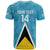 Custom Saint Lucia Football T Shirt Flag Style