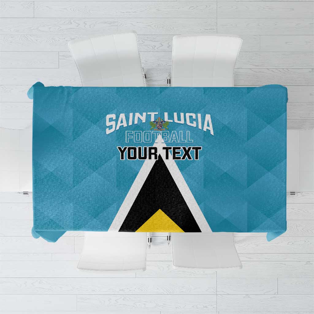 Custom Saint Lucia Football Tablecloth Flag Style