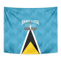 Custom Saint Lucia Football Tapestry Flag Style