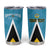 Custom Saint Lucia Football Tumbler Cup Flag Style