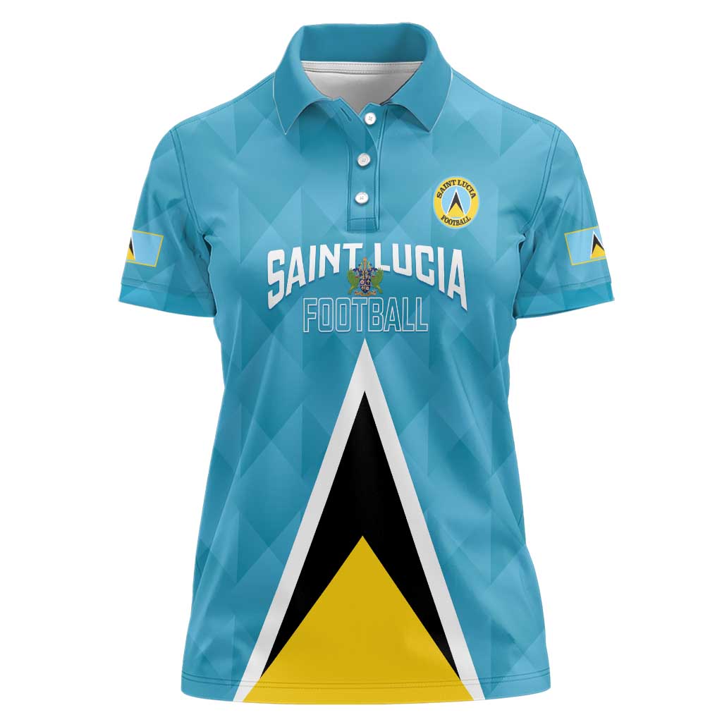 Custom Saint Lucia Football Women Polo Shirt Flag Style