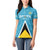 Custom Saint Lucia Football Women Polo Shirt Flag Style