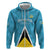 Custom Saint Lucia Football Zip Hoodie Flag Style