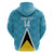 Custom Saint Lucia Football Zip Hoodie Flag Style