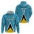 Custom Saint Lucia Football Zip Hoodie Flag Style