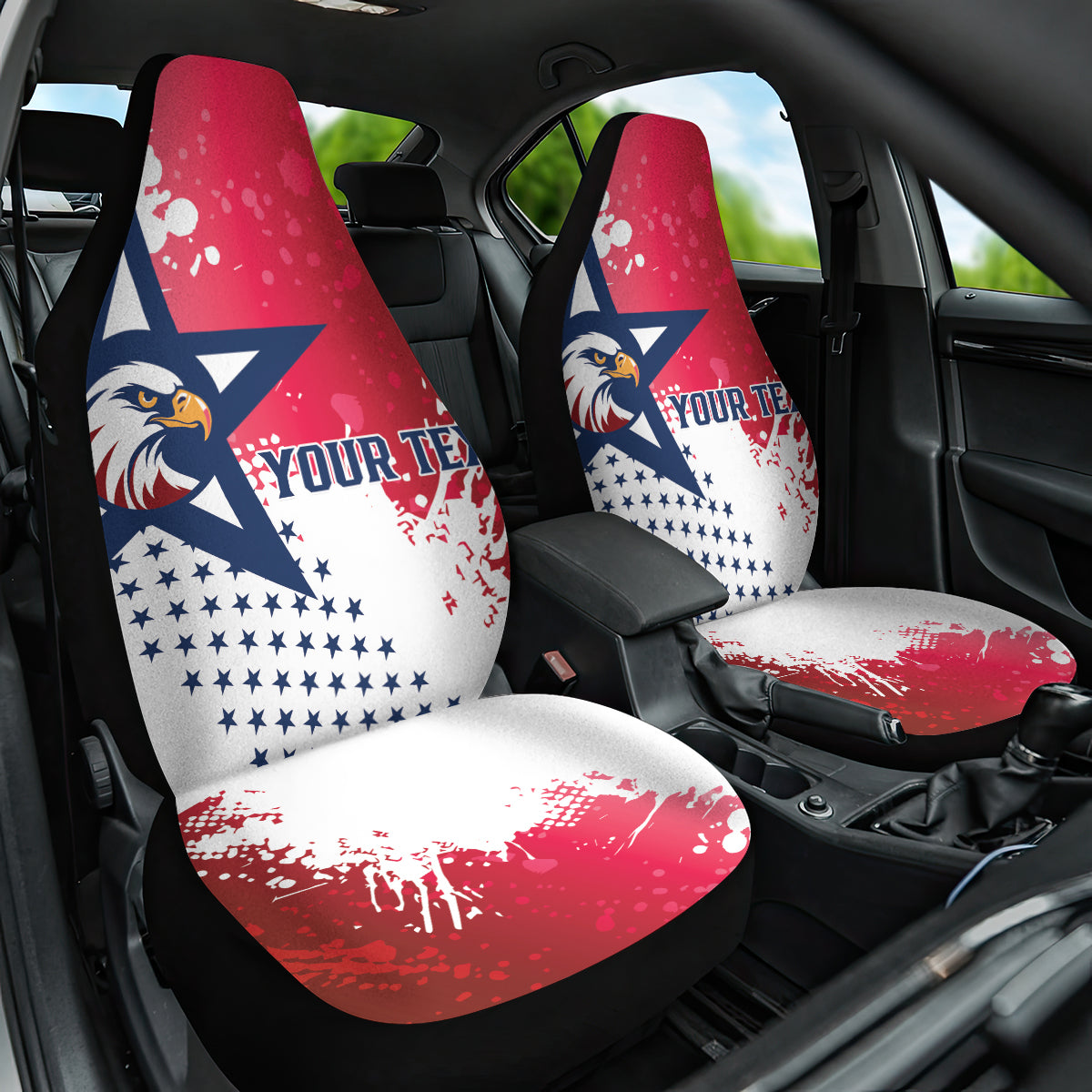 Custom United States Rugby Car Seat Cover 2024 Pacific Go Eagles - Wonder Print Shop