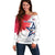 Custom United States Rugby Off Shoulder Sweater 2024 Pacific Go Eagles - Wonder Print Shop