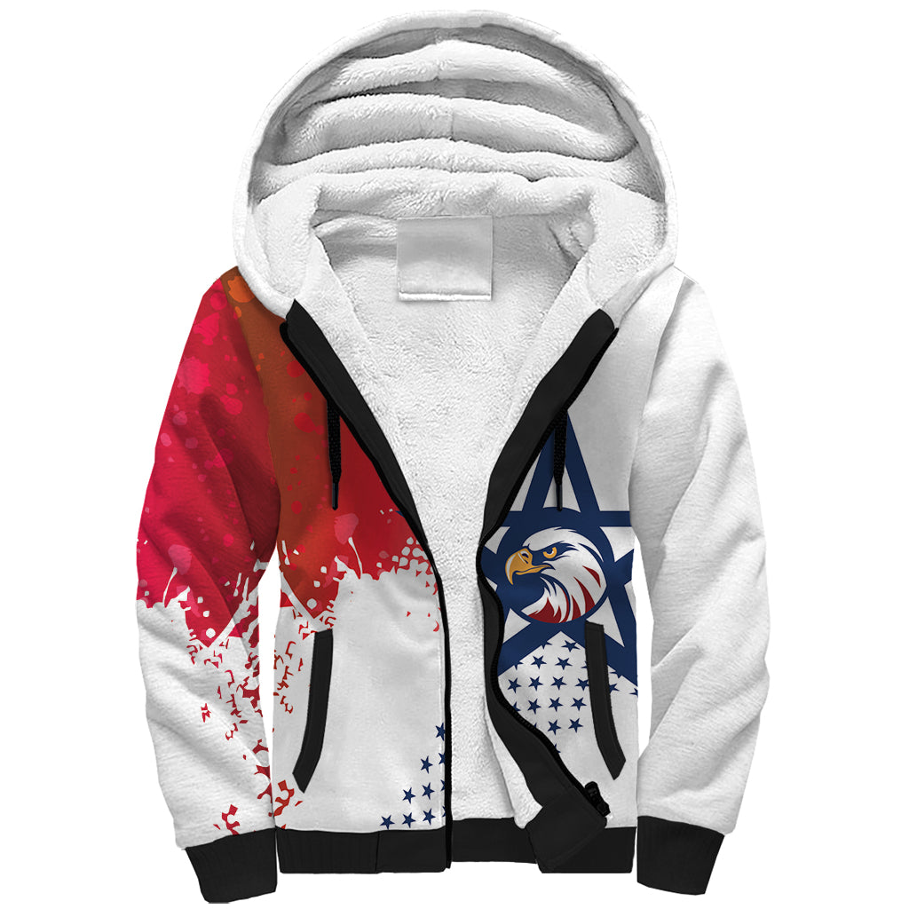 Custom United States Rugby Sherpa Hoodie 2024 Pacific Go Eagles - Wonder Print Shop