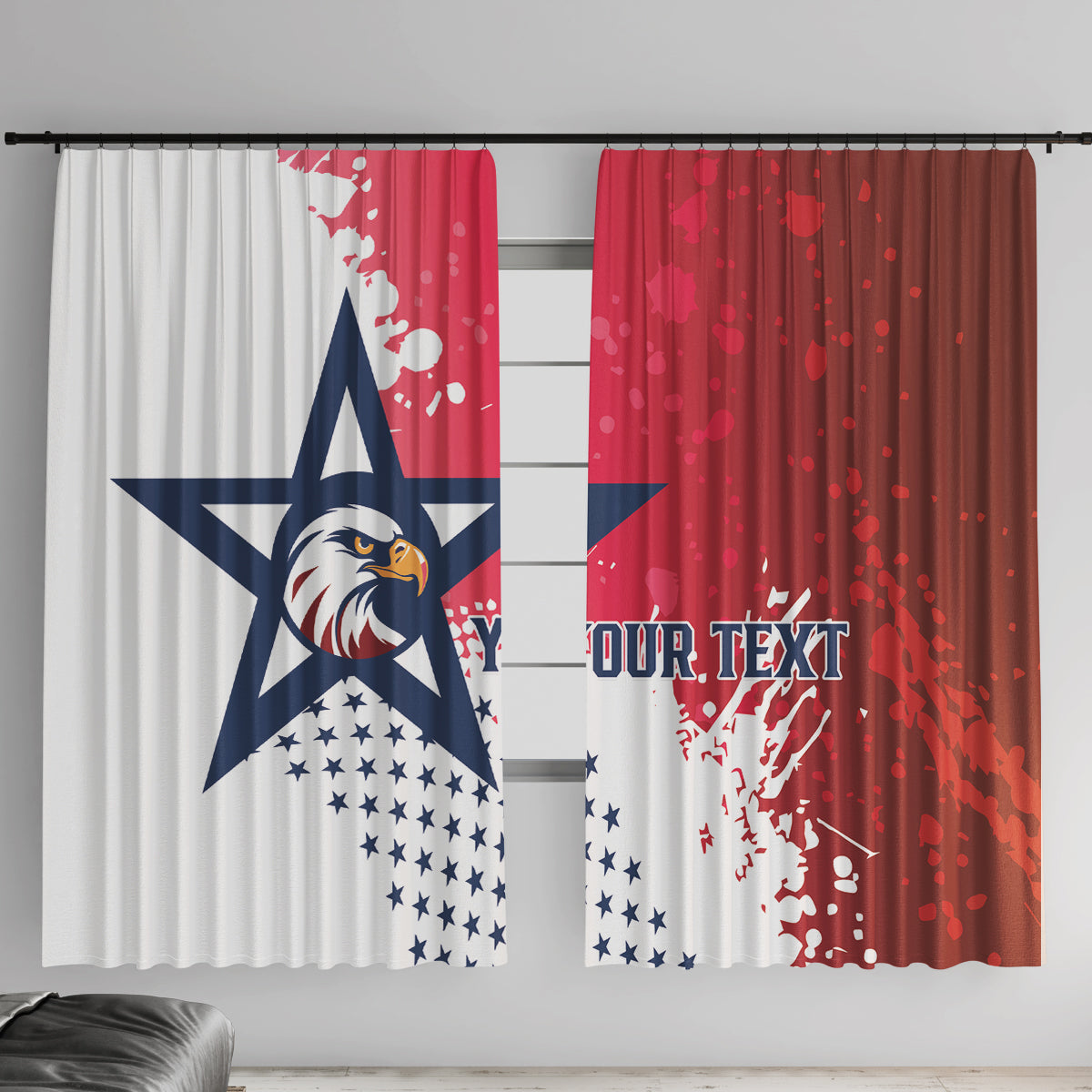 Custom United States Rugby Window Curtain 2024 Pacific Go Eagles - Wonder Print Shop