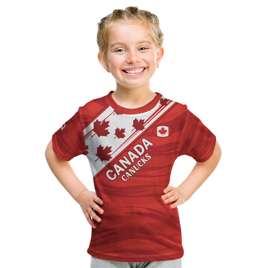 Custom Canada Rugby Kid T Shirt 2024 Pacific Go Canucks - Wonder Print Shop