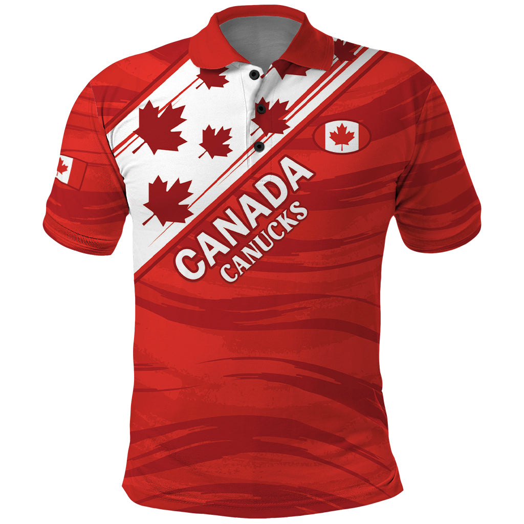 Custom Canada Rugby Polo Shirt 2024 Pacific Go Canucks - Wonder Print Shop