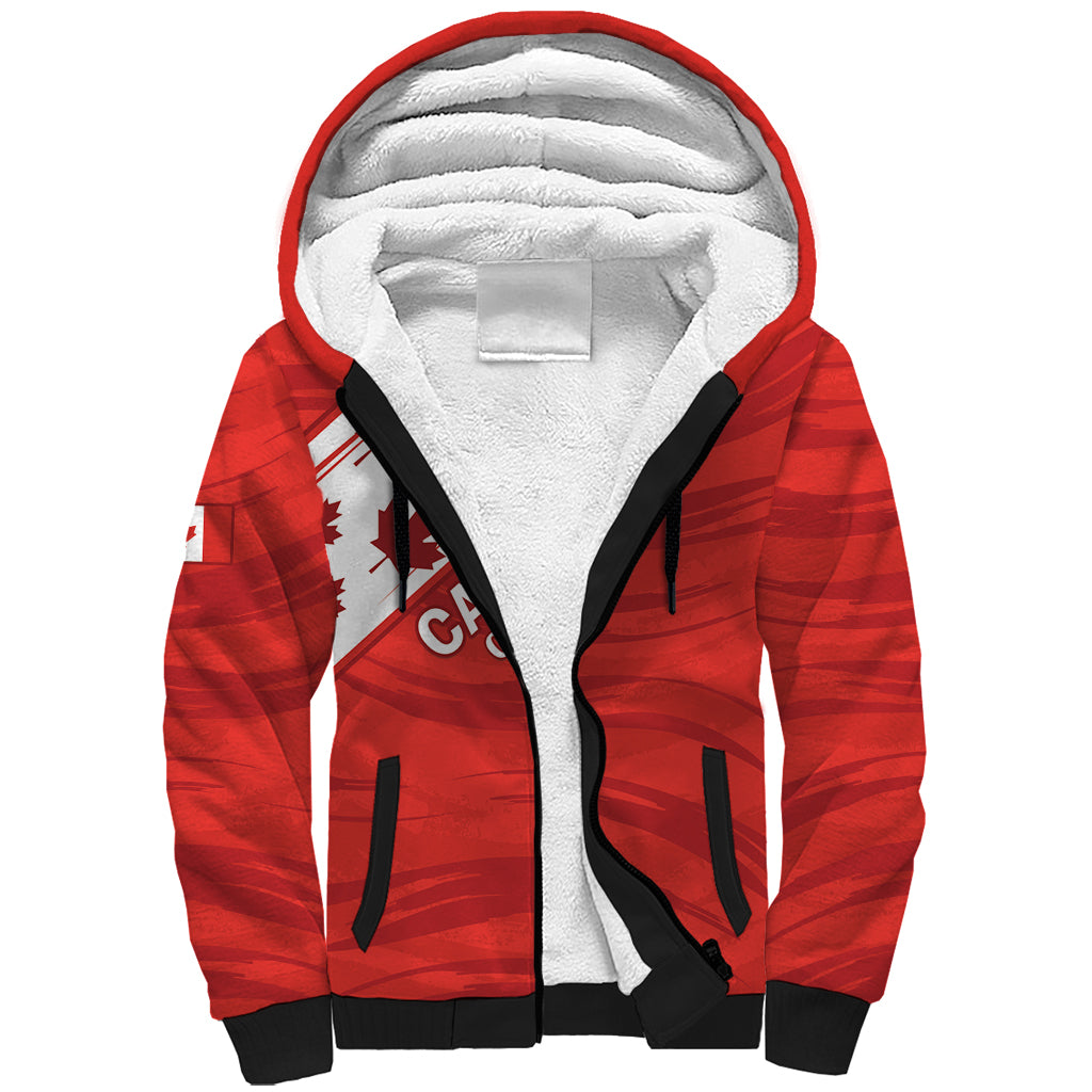 Custom Canada Rugby Sherpa Hoodie 2024 Pacific Go Canucks