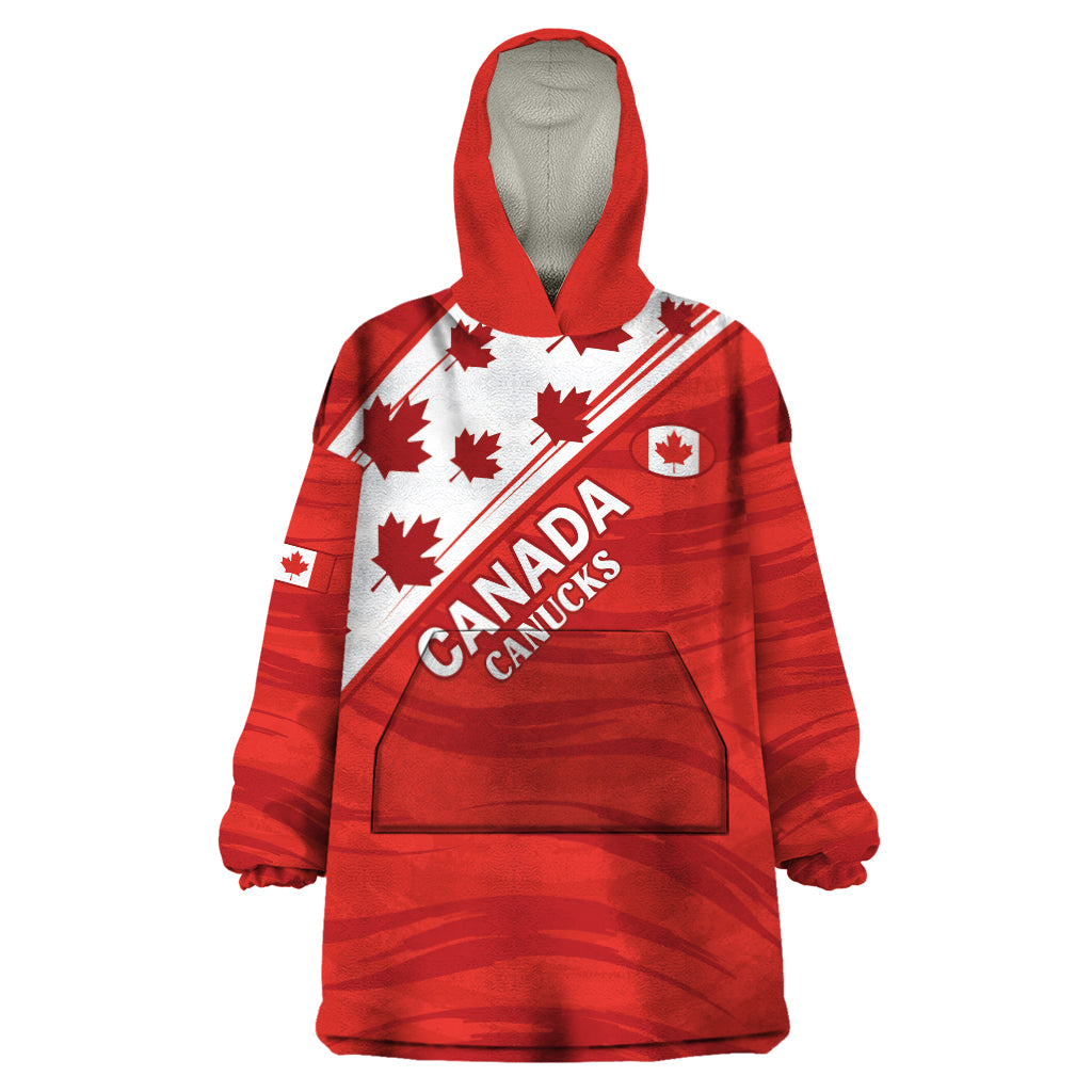 Custom Canada Rugby Wearable Blanket Hoodie 2024 Pacific Go Canucks