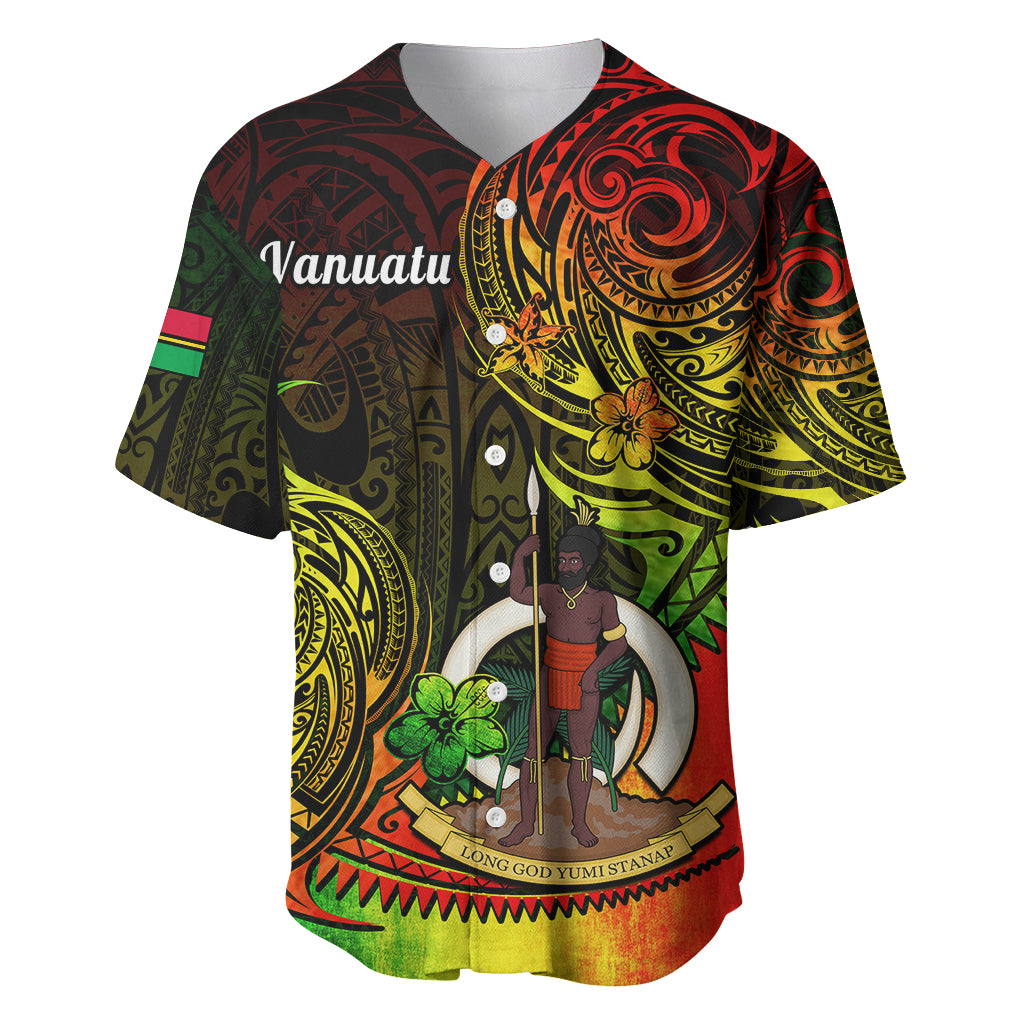 Polynesian Pride Vanuatu Baseball Jersey Reggae Polynesia Long God Yumi Stanap - Wonder Print Shop