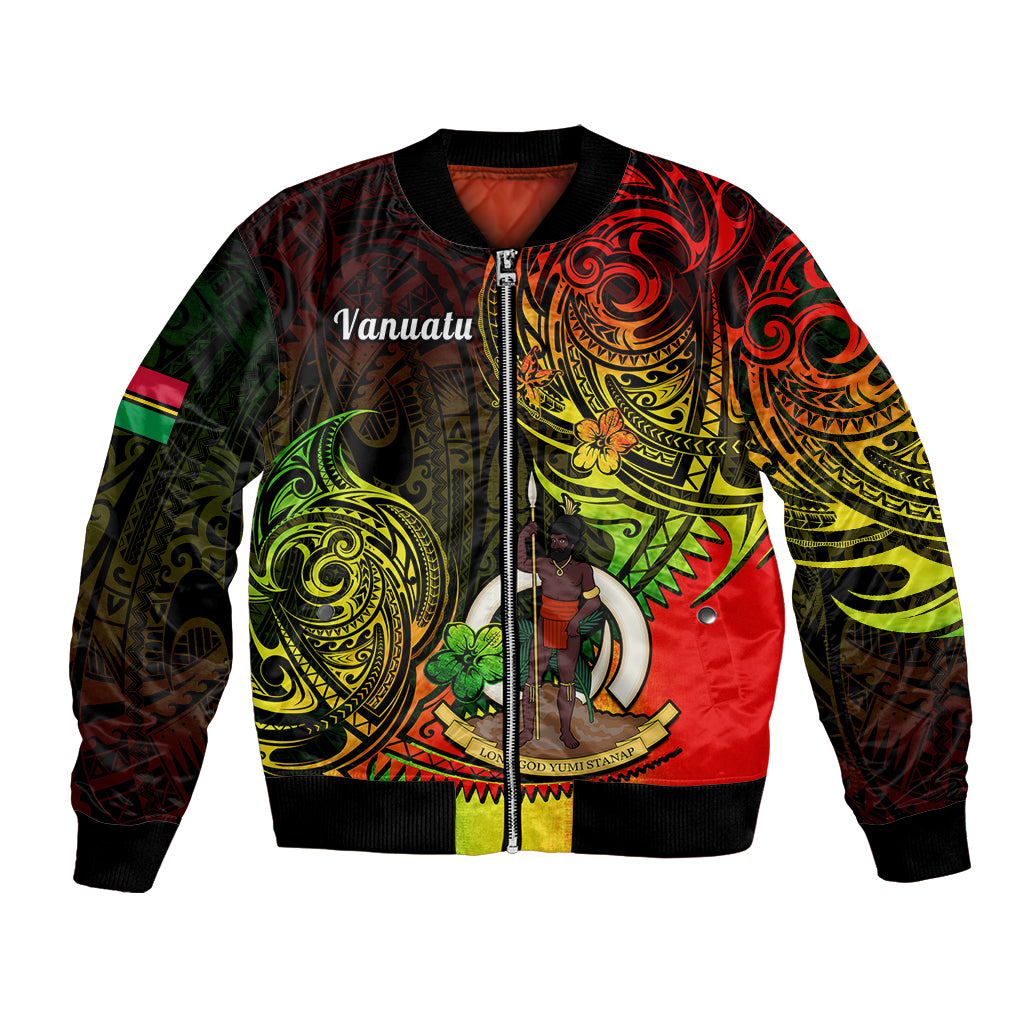 Polynesian Pride Vanuatu Bomber Jacket Reggae Polynesia Long God Yumi Stanap - Wonder Print Shop