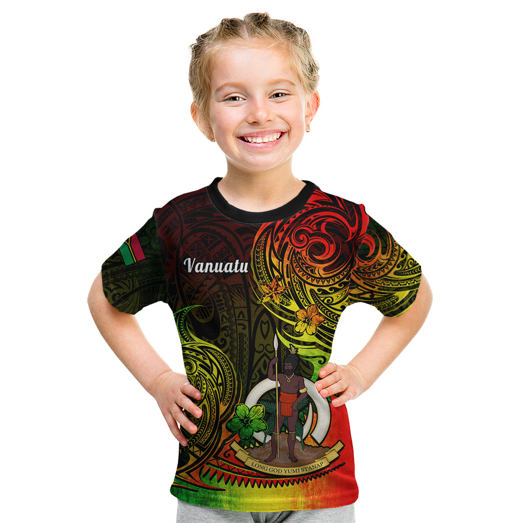 Polynesian Pride Vanuatu Kid T Shirt Reggae Polynesia Long God Yumi Stanap - Wonder Print Shop