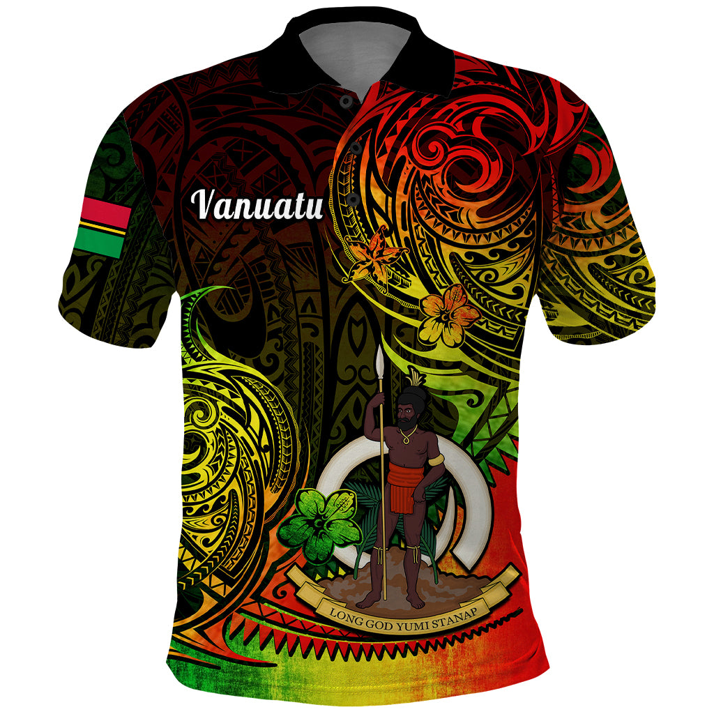 Polynesian Pride Vanuatu Polo Shirt Reggae Polynesia Long God Yumi Stanap - Wonder Print Shop