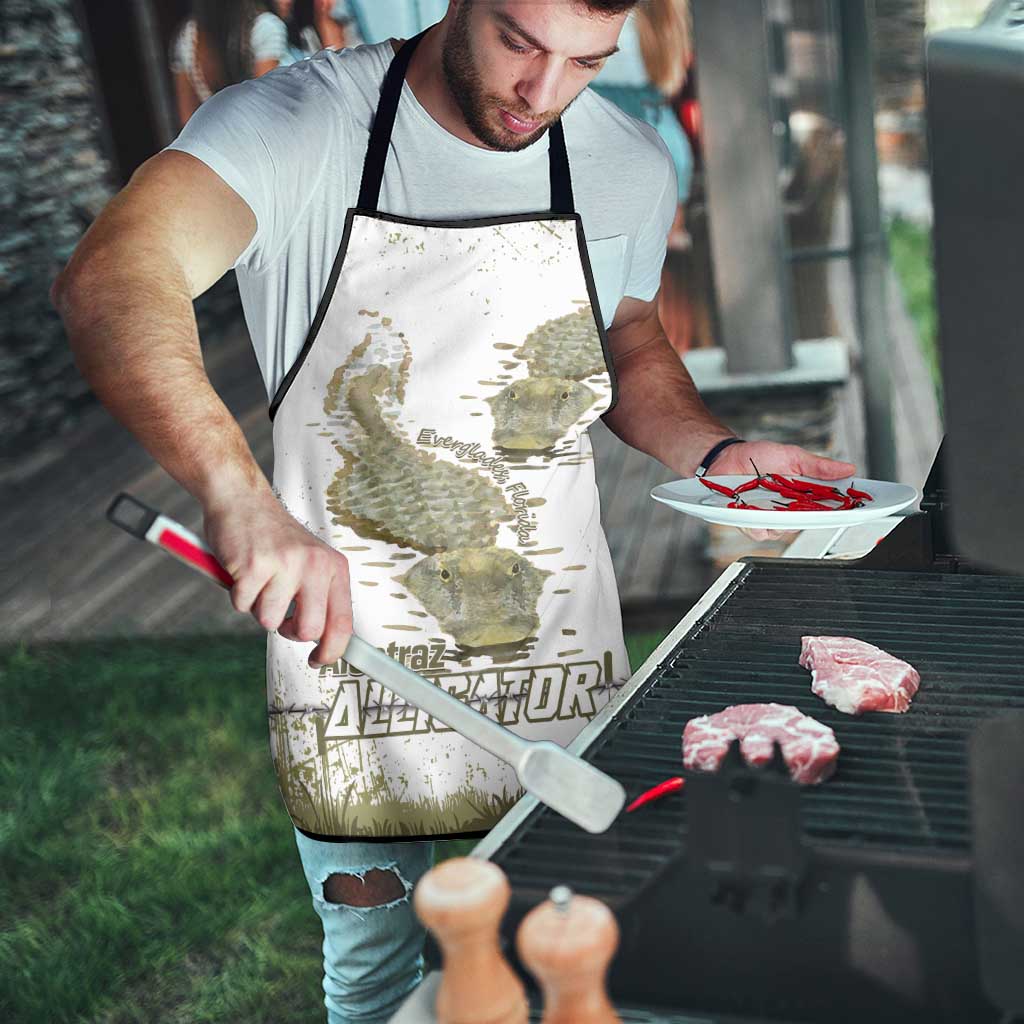 Everglades Florida Alligators Apron Alcatraz Est 2025 - Wonder Print Shop