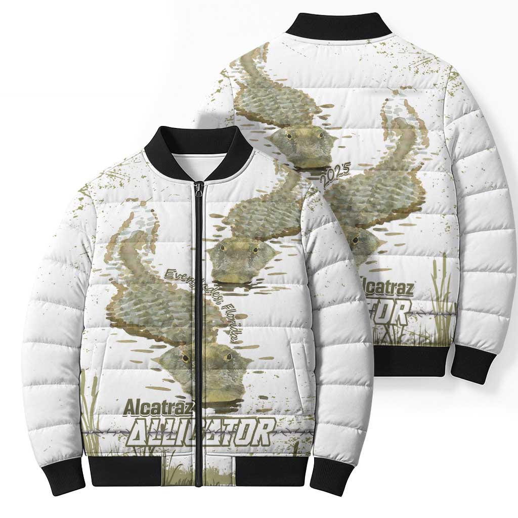 Everglades Florida Alligators Bomber Puffer Jacket Alcatraz Est 2025 - Wonder Print Shop
