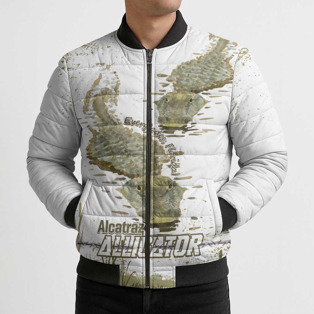 Everglades Florida Alligators Bomber Puffer Jacket Alcatraz Est 2025 - Wonder Print Shop