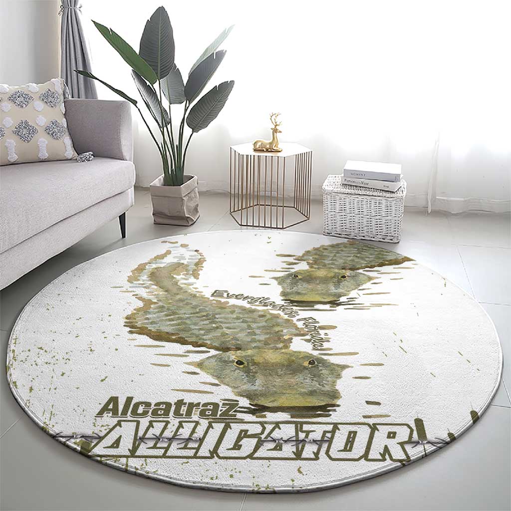 Everglades Florida Alligators Round Carpet Alcatraz Est 2025 - Wonder Print Shop