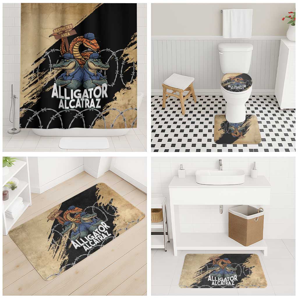 Alligator Alcatraz Bathroom Set Gator and Python Restricted Area - Wonder Print Shop
