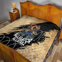 Alligator Alcatraz Quilt Gator and Python Restricted Area - Wonder Print Shop
