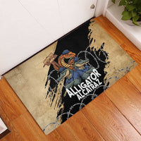 Alligator Alcatraz Rubber Doormat Gator and Python Restricted Area - Wonder Print Shop