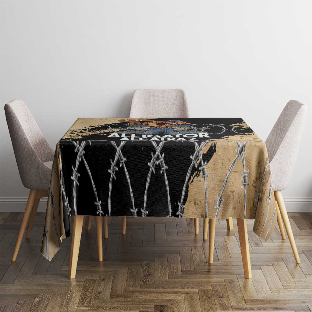 Alligator Alcatraz Tablecloth Gator and Python Restricted Area - Wonder Print Shop