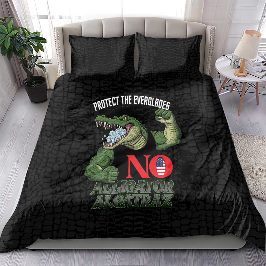 Protect The Everglades Bedding Set Gator No Alligator Alcatraz - Wonder Print Shop