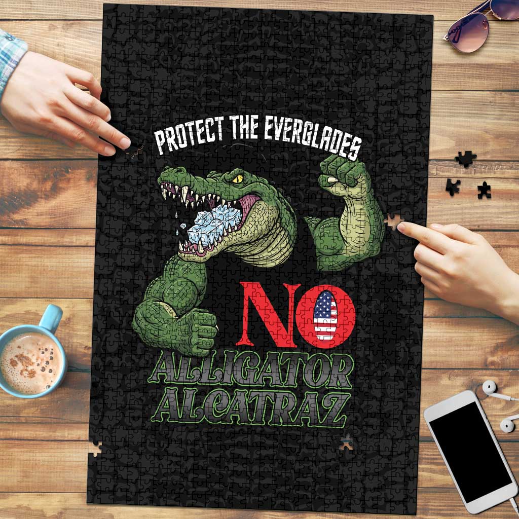 Protect The Everglades Puzzle Gator No Alligator Alcatraz - Wonder Print Shop