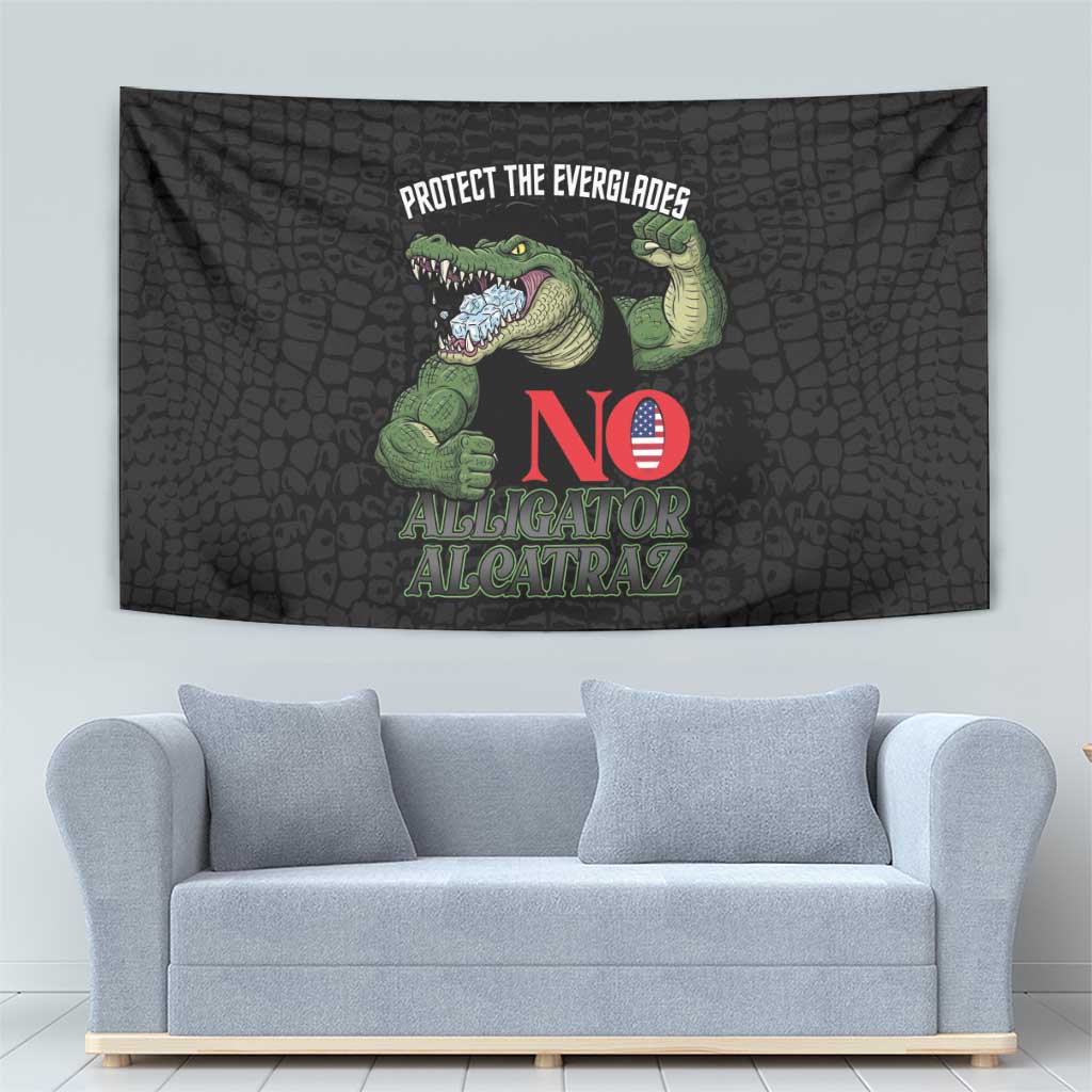 Protect The Everglades Tapestry Gator No Alligator Alcatraz - Wonder Print Shop