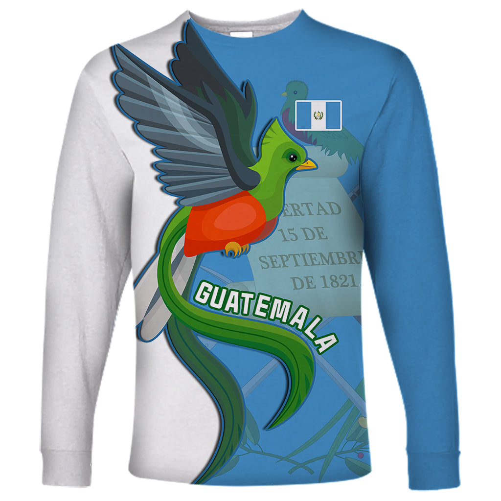 Guatemala Independence Day Long Sleeve Shirt Guatemalan Quetzal 202st Anniversary - Wonder Print Shop