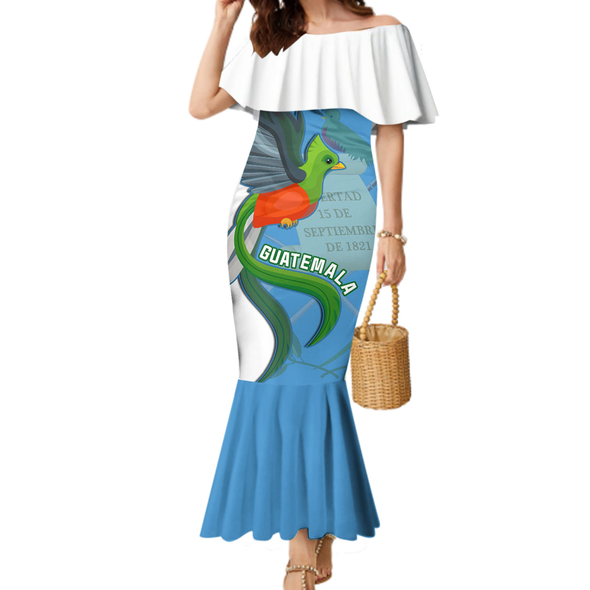 Guatemala Independence Day Mermaid Dress Guatemalan Quetzal 202st Anniversary - Wonder Print Shop