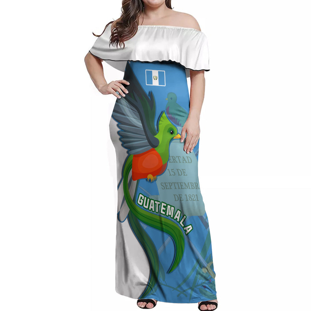 Guatemala Independence Day Off Shoulder Maxi Dress Guatemalan Quetzal 202st Anniversary - Wonder Print Shop